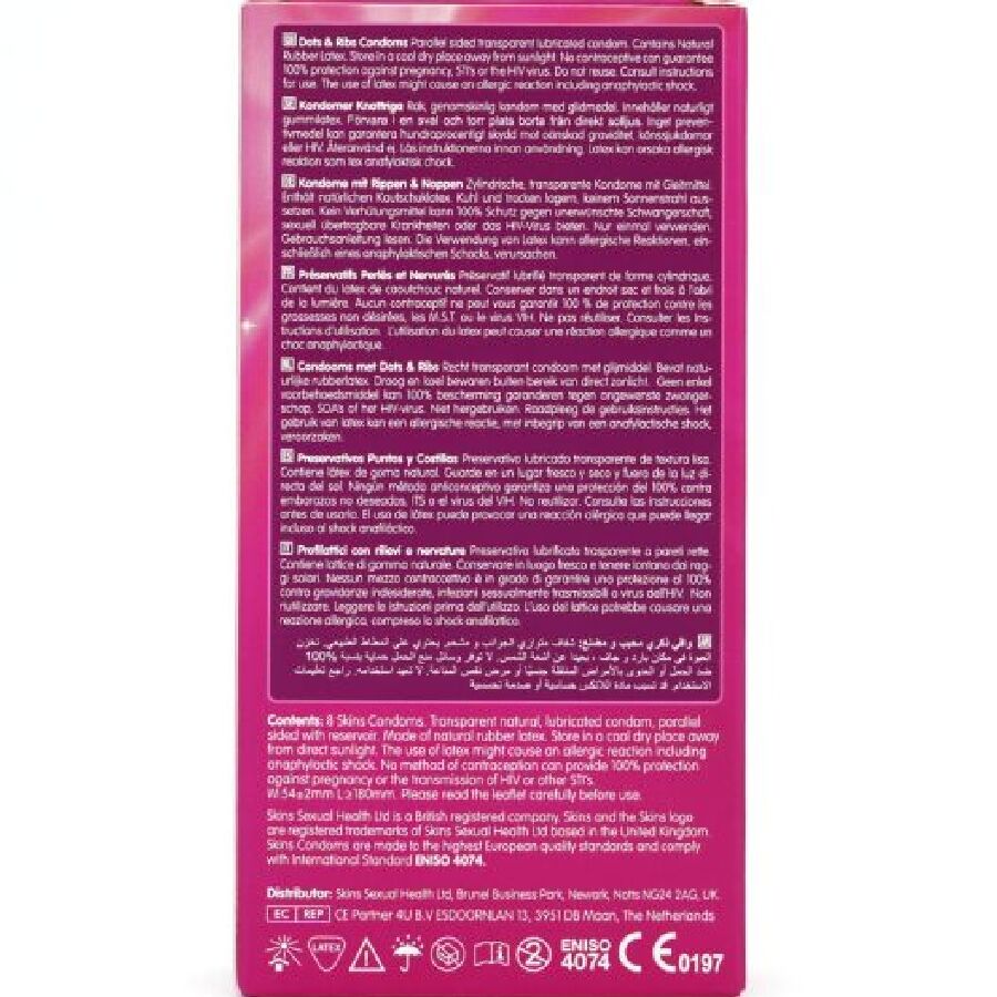 SKINS - DOTS & RIBS PREMIUM CONDOMS PACK 8 - My naughty haven #