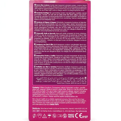 SKINS - DOTS & RIBS PREMIUM CONDOMS PACK 8 - My naughty haven #
