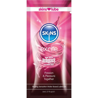 SKINS - EXCITE WATER-BASED LUBRICANT SINGLE-DOSE 5 ML - My naughty haven #