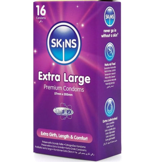 SKINS - EXTRA LARGE PREMIUM CONDOMS PACK 16 - My naughty haven #
