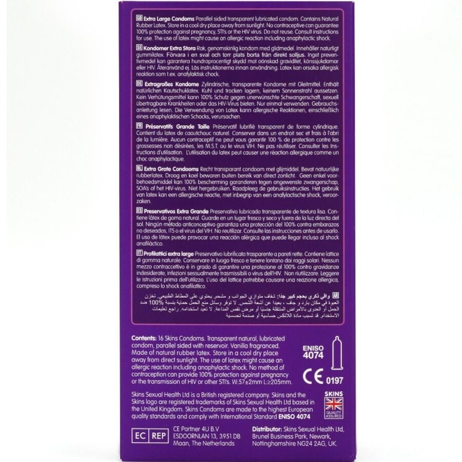 SKINS - EXTRA LARGE PREMIUM CONDOMS PACK 16 - My naughty haven #