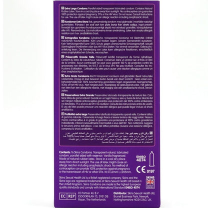 SKINS - EXTRA LARGE PREMIUM CONDOMS PACK 16 - My naughty haven #