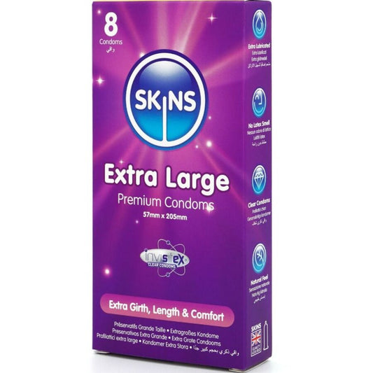 SKINS - EXTRA LARGE PREMIUM CONDOMS PACK 8 - My naughty haven #
