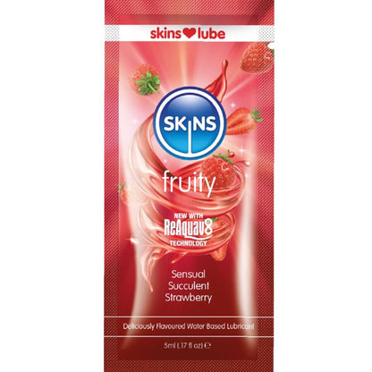 SKINS - FRUITY WATER-BASED LUBRICANT STRAWBERRY SINGLE-DOSE 5 ML - My naughty haven #