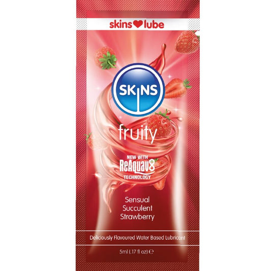 SKINS - FRUITY WATER-BASED LUBRICANT STRAWBERRY SINGLE-DOSE 5 ML - My naughty haven #