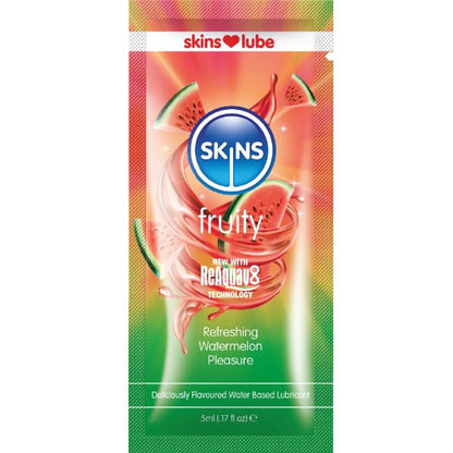 SKINS - FRUITY WATER-BASED LUBRICANT WATERMELON SINGLE-DOSE 5 ML - My naughty haven #