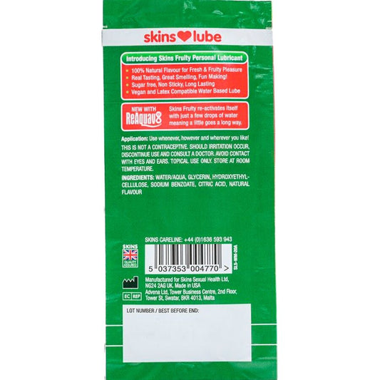 SKINS - FRUITY WATER-BASED LUBRICANT WATERMELON SINGLE-DOSE 5 ML - My naughty haven #