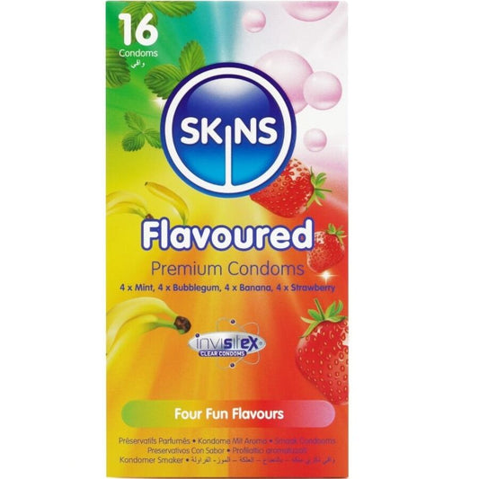 SKINS - MULTI FLAVORS PREMIUM CONDOMS PACK 16 - My naughty haven #