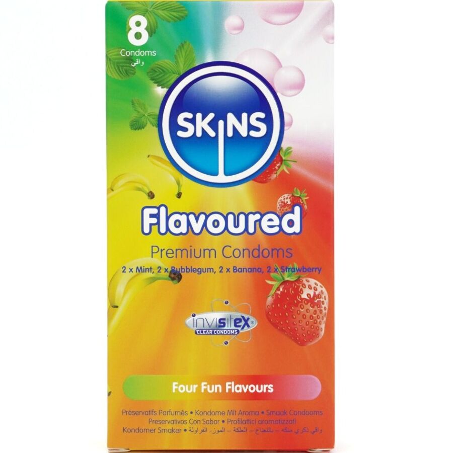 SKINS - MULTI FLAVORS PREMIUM CONDOMS PACK 8 - My naughty haven #