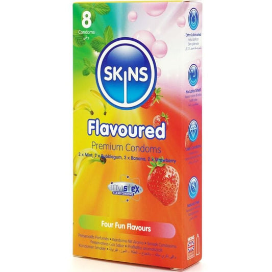 SKINS - MULTI FLAVORS PREMIUM CONDOMS PACK 8 - My naughty haven #