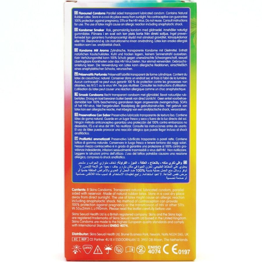 SKINS - MULTI FLAVORS PREMIUM CONDOMS PACK 8 - My naughty haven #