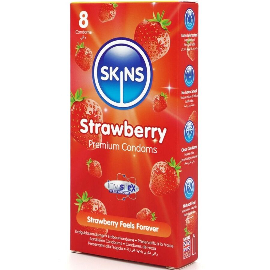 SKINS - STRAWBERRY PREMIUM CONDOMS PACK 8 - My naughty haven #