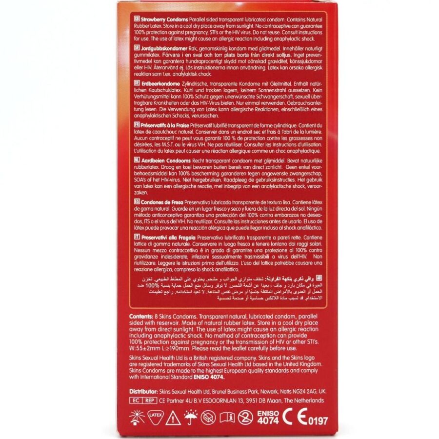 SKINS - STRAWBERRY PREMIUM CONDOMS PACK 8 - My naughty haven #