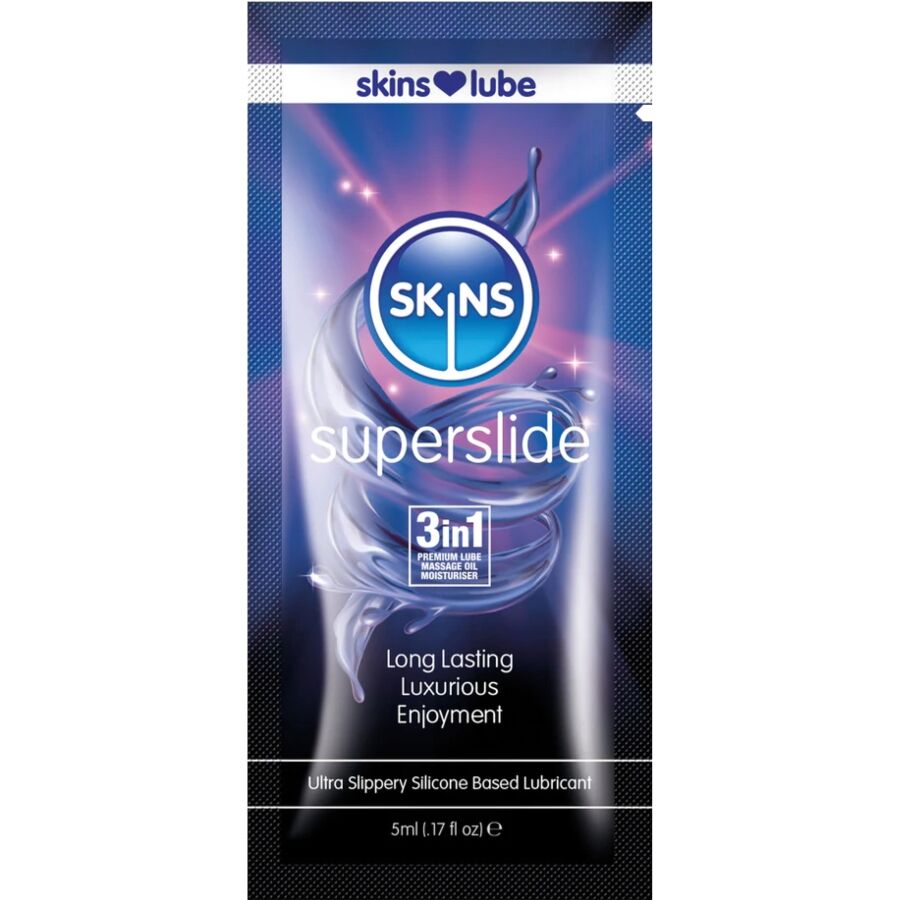 SKINS - SUPERSLIDE SILICONE-BASED LUBRICANT SINGLE-DOSE 5 ML - My naughty haven #