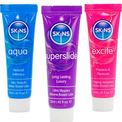 SKINS - VITAL LUBES KIT AQUA, SUPERSLIDE & EXCITE LUBRICANTS 3 x 12 ML - My naughty haven #