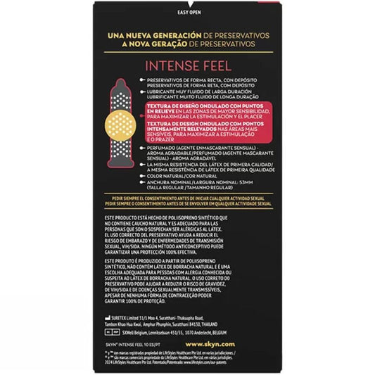 SKYN - INTENSE FEEL ТЕКСТУРИРАН ПРЕЗЕРВАТИВ С ВЪЛНООБРАЗЕН ДИЗАЙН 10 БРОЯ