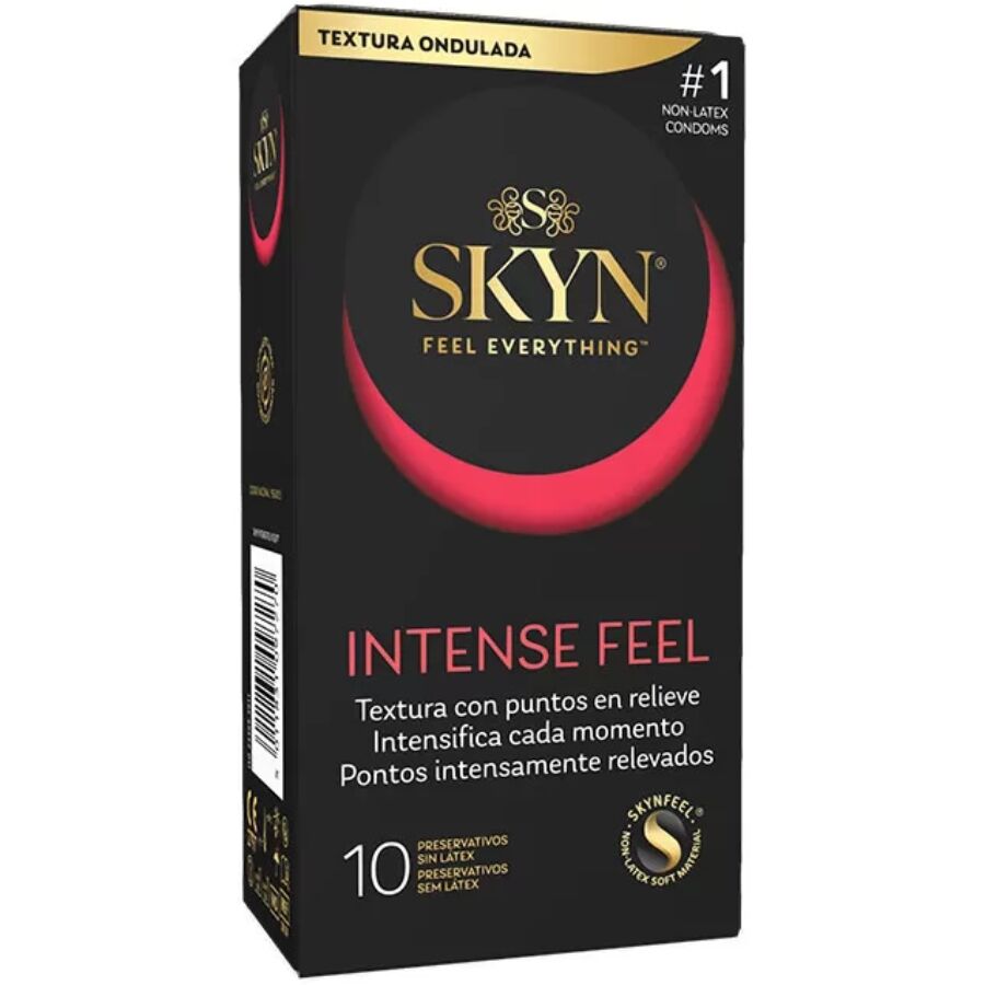 SKYN - INTENSE FEEL ТЕКСТУРИРАН ПРЕЗЕРВАТИВ С ВЪЛНООБРАЗЕН ДИЗАЙН 10 БРОЯ