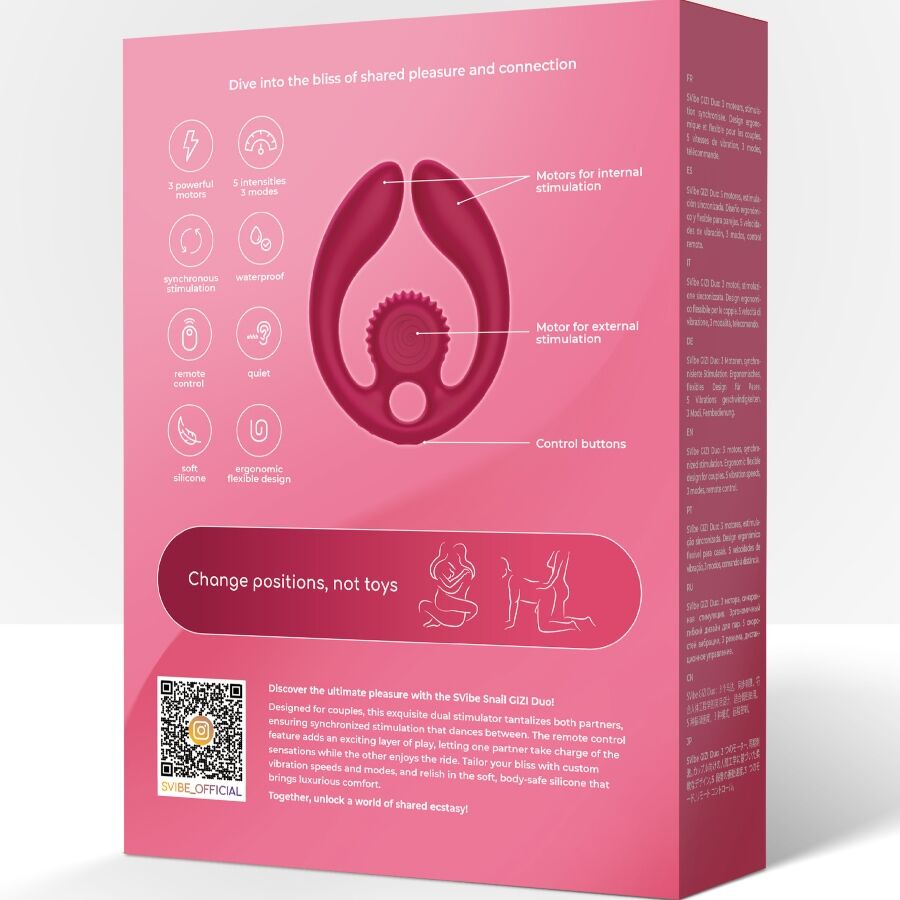 SNAIL VIBE - GIZI DUO COUPLES STIMULATOR REMOTE CONTROL BURGUNDY - My naughty haven #
