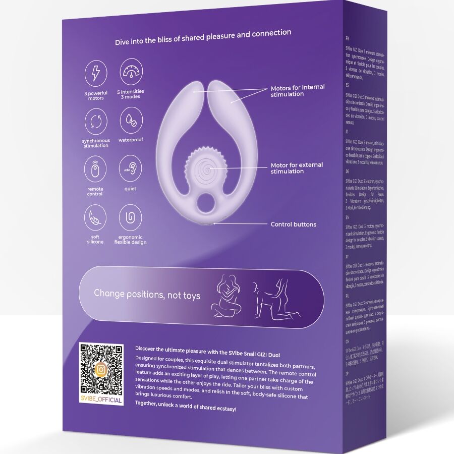 SNAIL VIBE - GIZI DUO COUPLES STIMULATOR REMOTE CONTROL LILAC - My naughty haven #