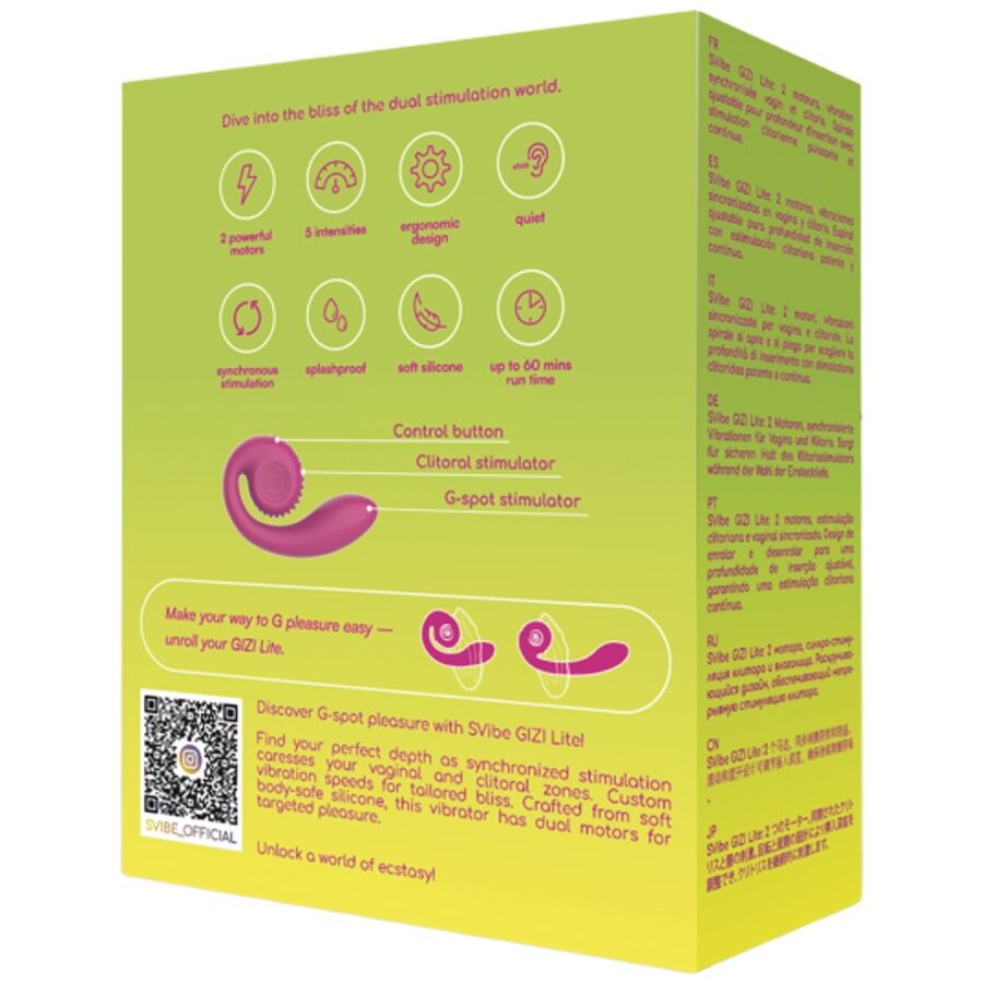 SNAIL VIBE - GIZI LITE DUAL G-SPOT & CLITORAL PINK VIBRATOR - My naughty haven #