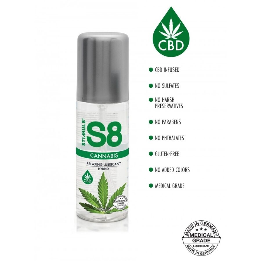 STIMUL8 - S8 CANNABIS HYBRID LUBRICANT 125 ML - My naughty haven #