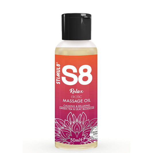 STIMUL8 - S8 RELAX EROTIC MASSAGE OIL GREEN TEA 50 ML - My naughty haven #