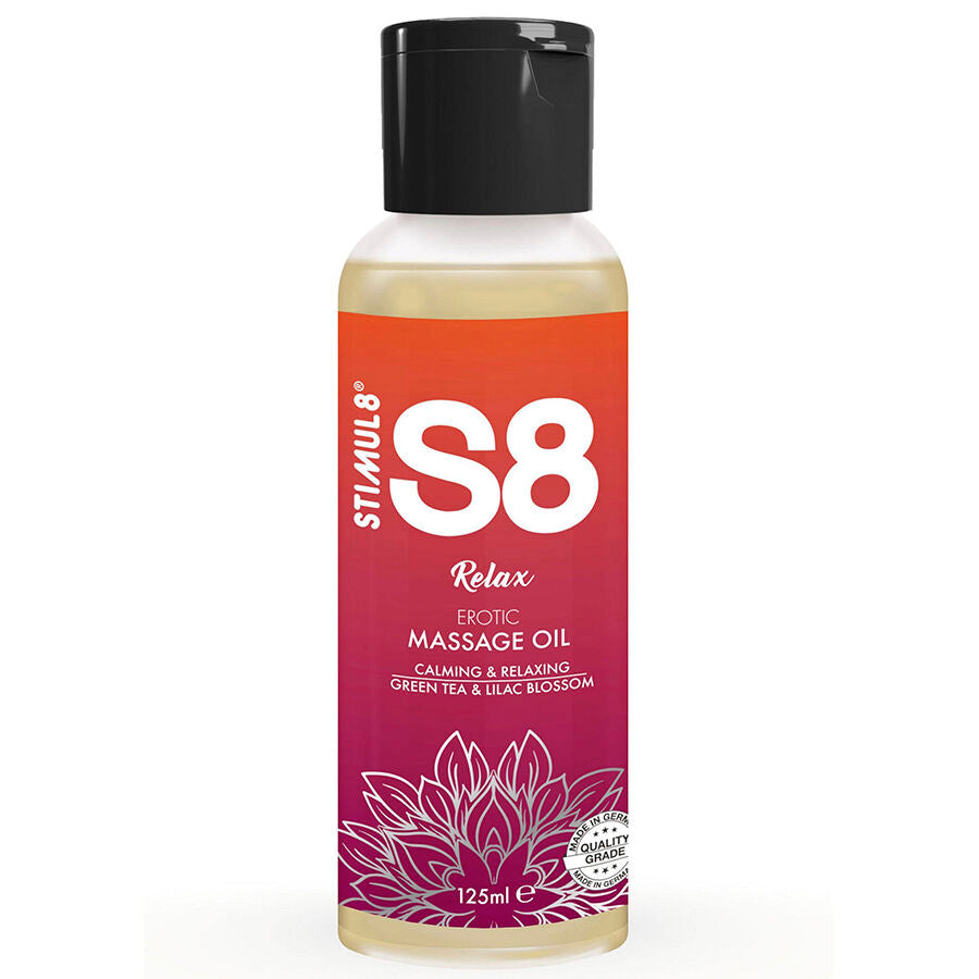 STIMUL8 - S8 RELAX GREEN TEA MASSAGE OIL 125 ML - My naughty haven #