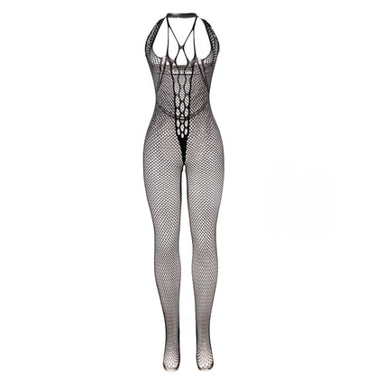 SUBBLIME - 951788 LONG FISHNET BODYSTOCKING WITH STRAPS ON CHEST AND BACK BLACK ONE SIZE - My naughty haven #