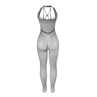SUBBLIME - 951788 LONG FISHNET BODYSTOCKING WITH STRAPS ON CHEST AND BACK BLACK ONE SIZE - My naughty haven #