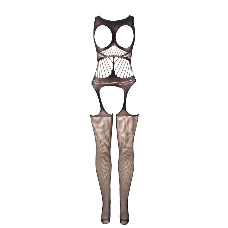 SUBBLIME - 951900 FISHNET CROTCHLESS BODYSTOCKING WITH CUP AND OPEN SHOULDERS BLACK ONE SIZE - My naughty haven #