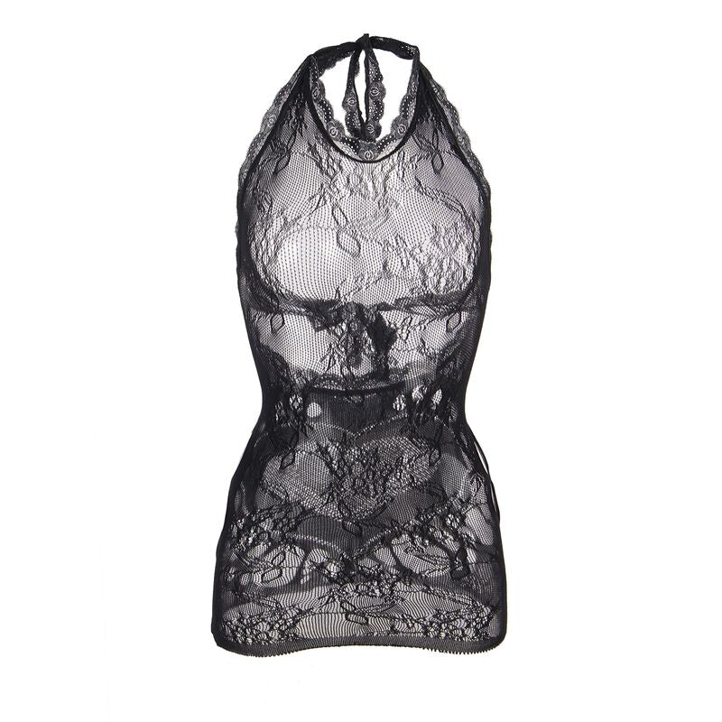 SUBBLIME - 952075 SHORT FISHNET DRESS WITH BACK BACK AND HEART DETAIL BLACK ONE SIZE - My naughty haven #