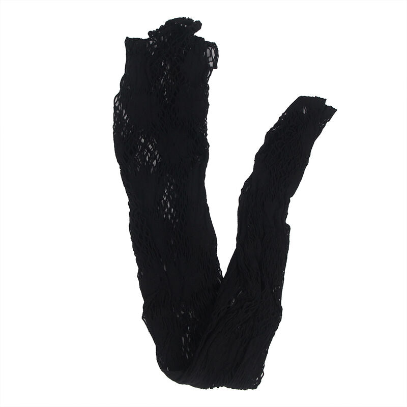 SUBBLIME - 952129 FISHNET BODYSTOCKING WITH DRESS DESIGN AND FLORAL DETAILS BLACK ONE SIZE - My naughty haven #