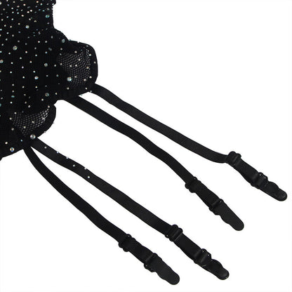 SUBBLIME - 952174 FISHNET BODYSTOCKING WITH GLOVES AND DIAMONDS BLACK ONE SIZE - My naughty haven #