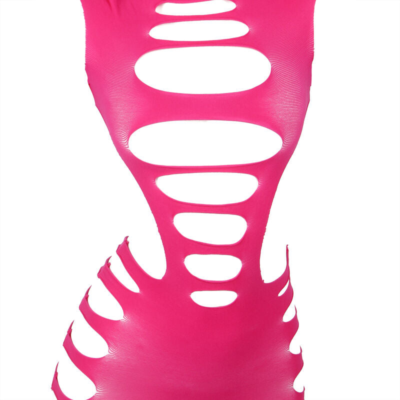 SUBBLIME - 952273 LONG SLEEVE ELASTIC FISHNET DRESS PINK ONE SIZE - My naughty haven #