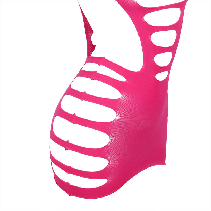 SUBBLIME - 952273 LONG SLEEVE ELASTIC FISHNET DRESS PINK ONE SIZE - My naughty haven #