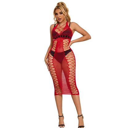 SUBBLIME - 952327 LONG RED FISHNET DRESS ONE SIZE - My naughty haven #