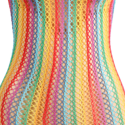SUBBLIME - 952341 RAINBOW FISHNET DRESS ONE SIZE - My naughty haven #