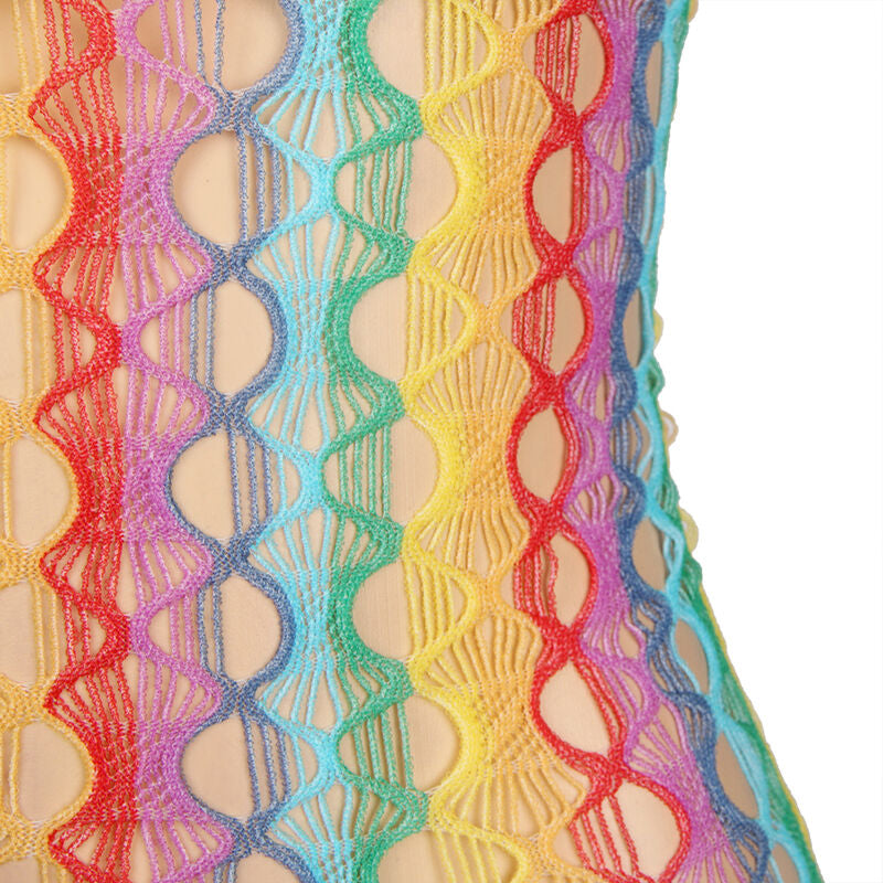 SUBBLIME - 952365 RAINBOW BARE SHOULDER FISHNET DRESS ONE SIZE - My naughty haven #