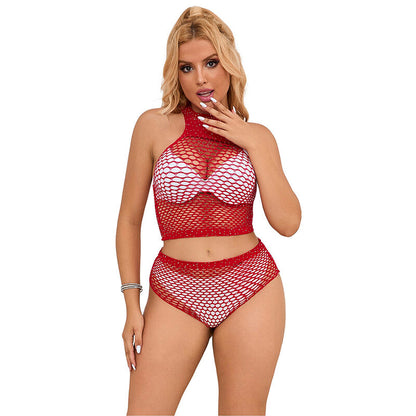 SUBBLIME - 952402 FISHNET SET WITH PINK DIAMONDS ONE SIZE - My naughty haven #