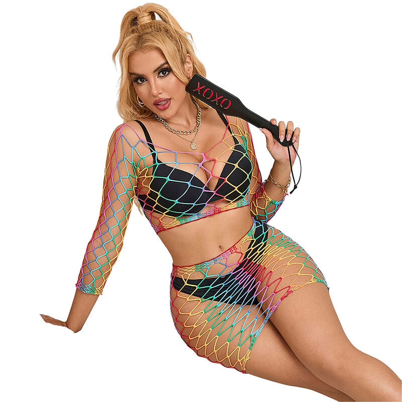 SUBBLIME - 952440 2-PIECE FISHNET SET LONG SLEEVE RAINBOW ONE SIZE - My naughty haven #