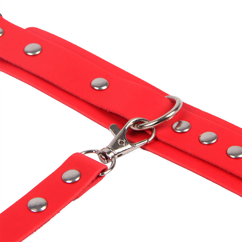 SUBBLIME - 953706 HANDCUFFS WITH BONDAGE BELT RED ONE SIZE - My naughty haven #