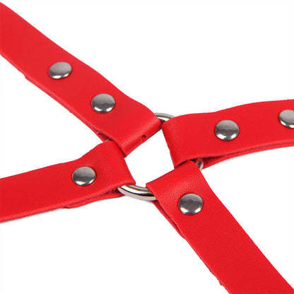 SUBBLIME - 953706 HANDCUFFS WITH BONDAGE BELT RED ONE SIZE - My naughty haven #