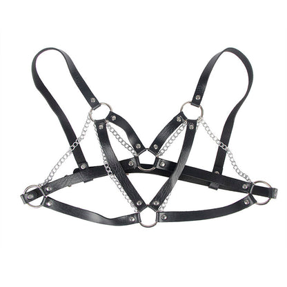 SUBBLIME - 953713 PUNK BONDAGE BELT METAL BUCKLE BLACK ONE SIZE - My naughty haven #
