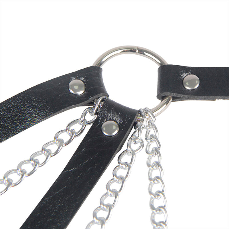 SUBBLIME - 953713 PUNK BONDAGE BELT METAL BUCKLE BLACK ONE SIZE - My naughty haven #