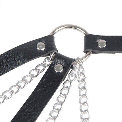 SUBBLIME - 953713 PUNK BONDAGE BELT METAL BUCKLE BLACK ONE SIZE - My naughty haven #