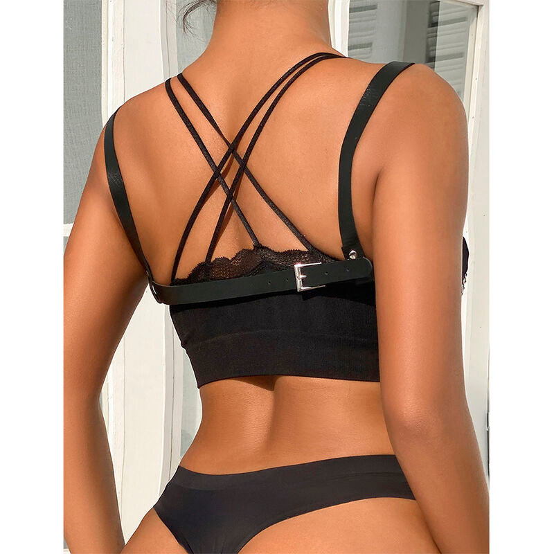 SUBBLIME - 953713 PUNK BONDAGE BELT METAL BUCKLE BLACK ONE SIZE - My naughty haven #