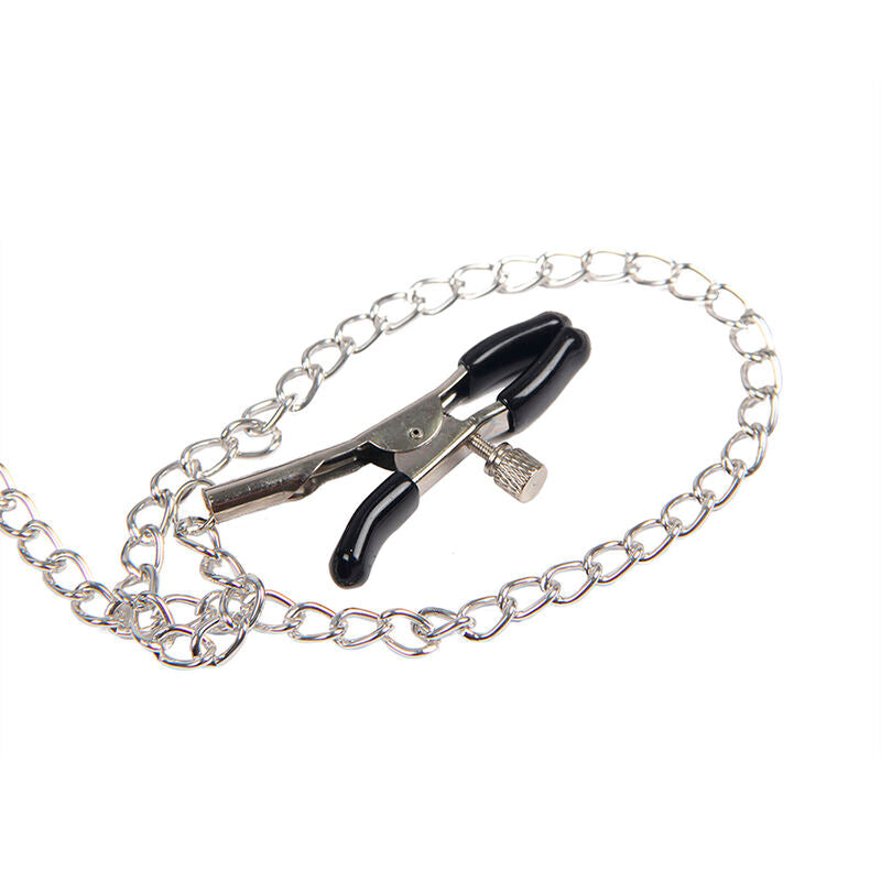 SUBBLIME - 953720 BONDAGE LEATHER STRAP BREAST CLAMPS BLACK ONE SIZE - My naughty haven #