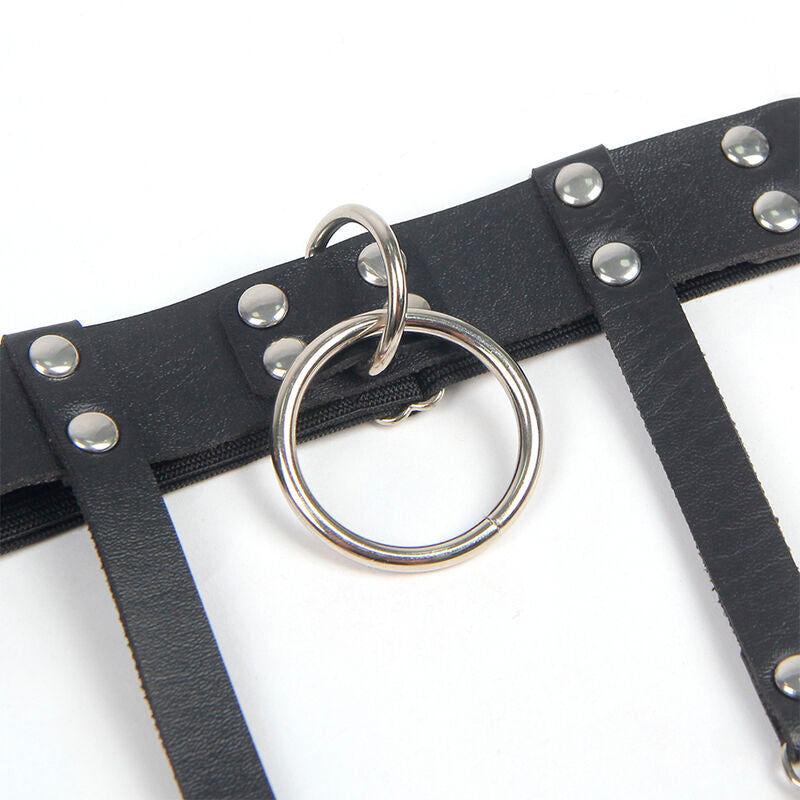 SUBBLIME - 953744 ADJUSTABLE LEATHER PUNK GARTER BLACK ONE SIZE - My naughty haven #