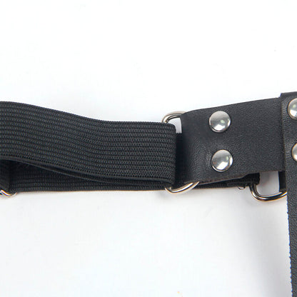 SUBBLIME - 953744 ADJUSTABLE LEATHER PUNK GARTER BLACK ONE SIZE - My naughty haven #