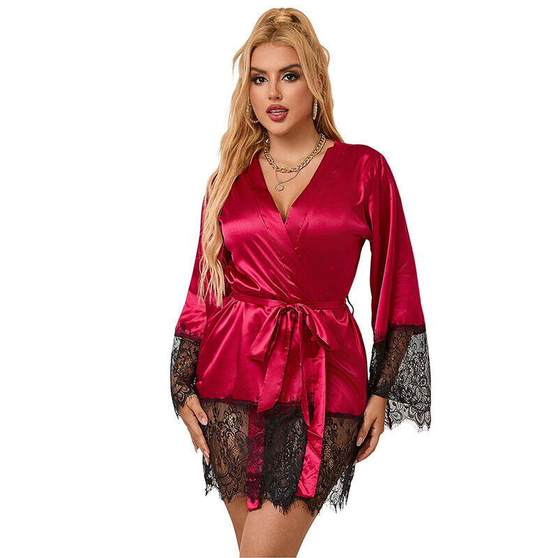 SUBBLIME - 953829 ELEGANT LACE PAJAMAS + THONG RED L/XL - My naughty haven #